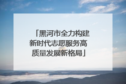黑河市全力构建新时代志愿服务高质量发展新格局